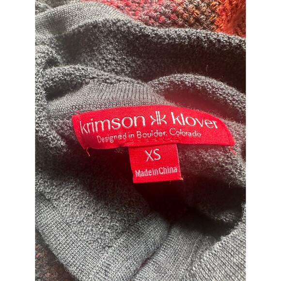 Krimson Klover Everlasting sweater tunic gray orange red knit women's sz‎ XS - Picture 3 of 3